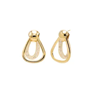 Solid & Mesh Open Drop Stud Earring