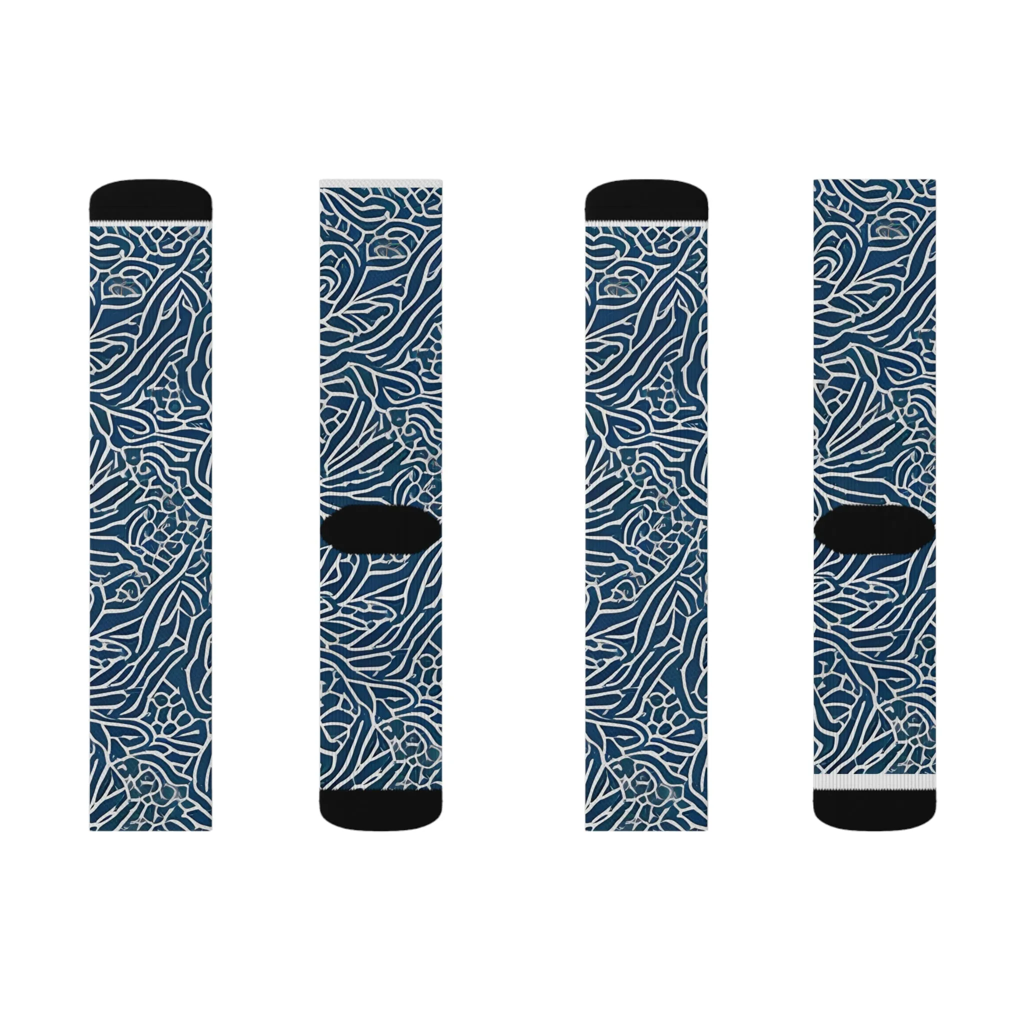 Step into Style with These Eye-Catching Blue and White Socks!