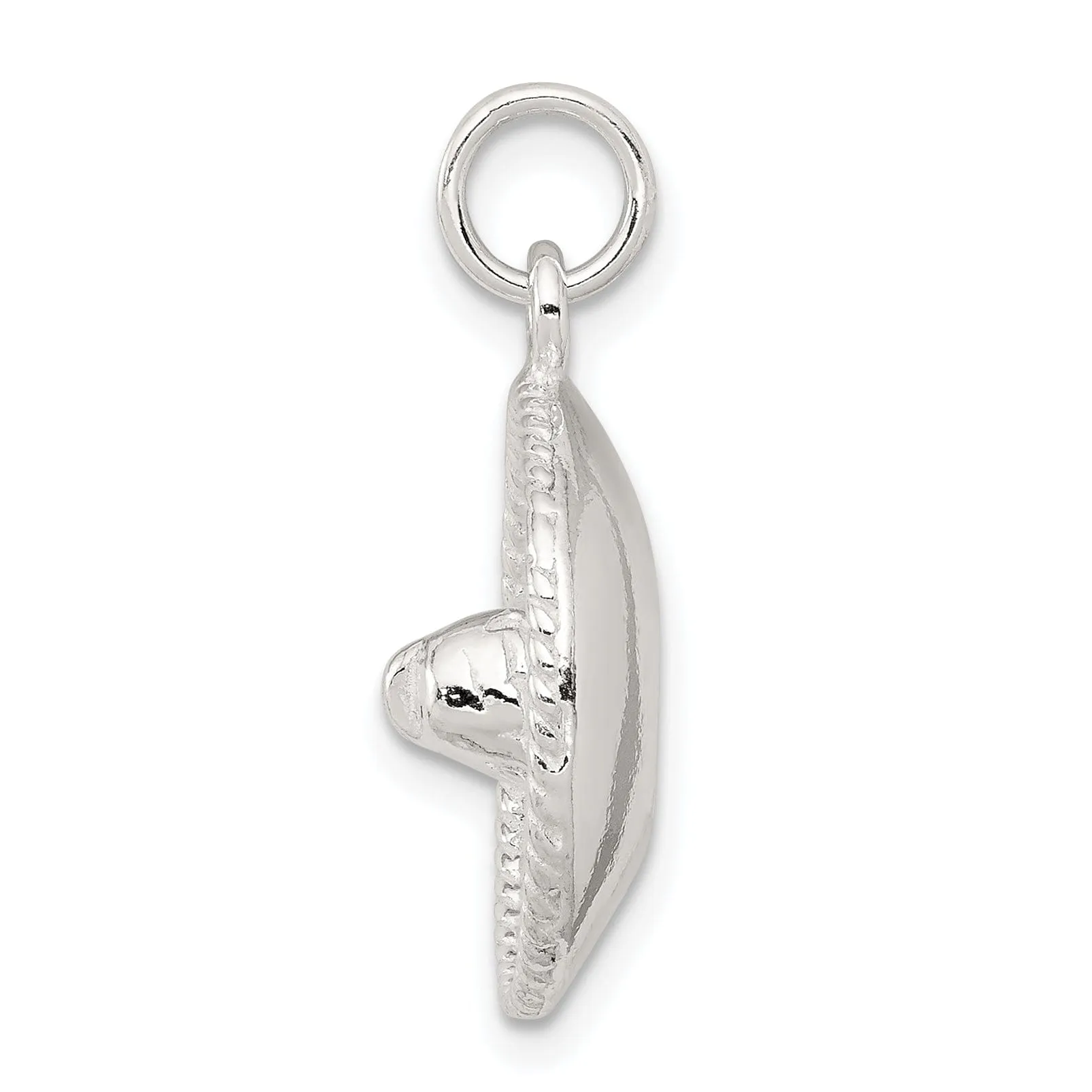 Sterling Silver Polished 3-D Sombrero Charm