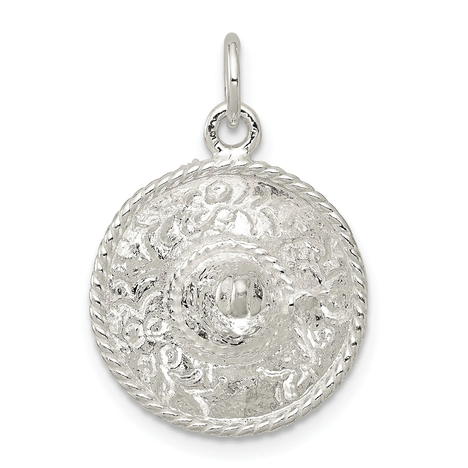 Sterling Silver Polished 3-D Sombrero Charm
