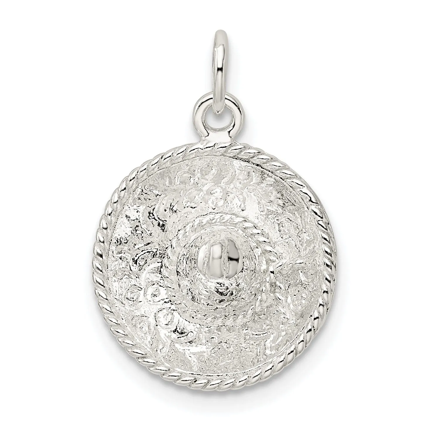 Sterling Silver Polished 3-D Sombrero Charm