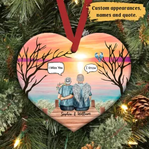 Still Talk About You Widow Old Couple - Memorial Gift - Personalized Custom Heart Ceramic Ornament