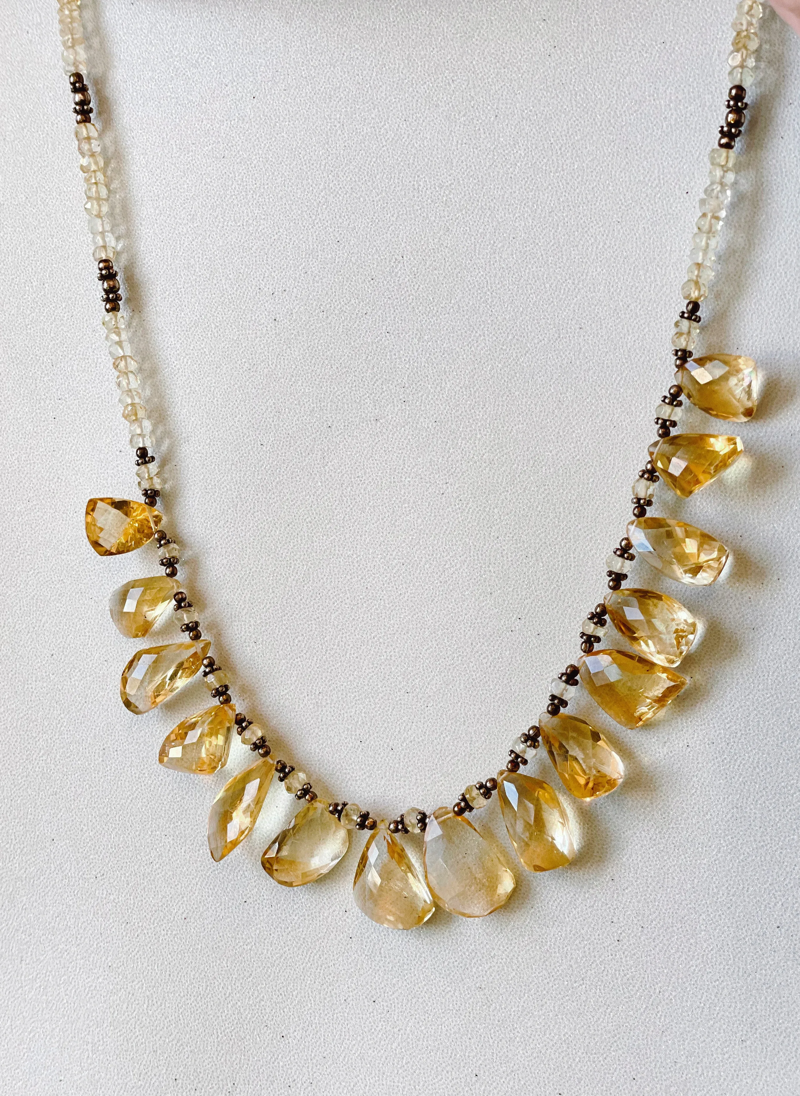 Stunning Vintage Citrine and Silver Necklace