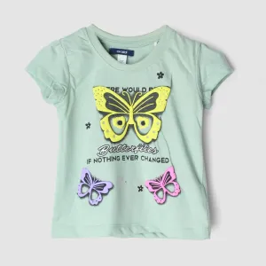 Stylish Aqua Themed Girls T-Shirt