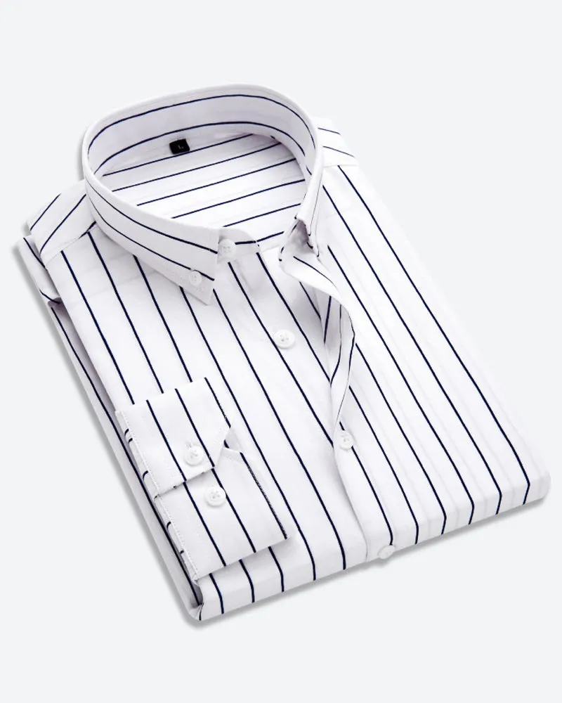 Stylish Men's Vertical Stripe Long Sleeve Shirt