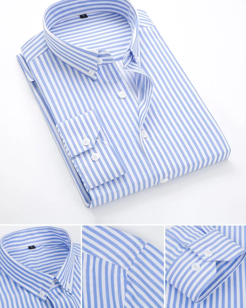 Stylish Men's Vertical Stripe Long Sleeve Shirt