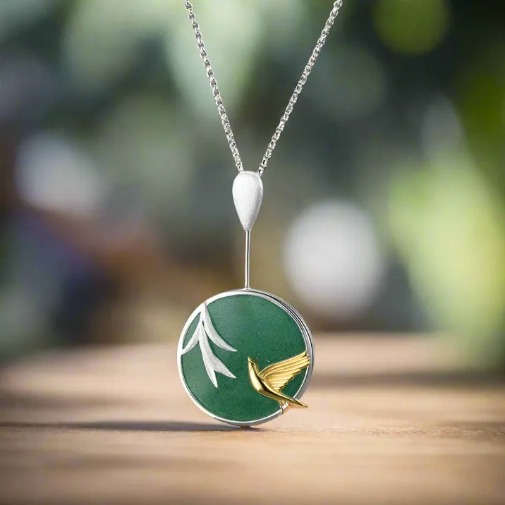 Swallow & Willow in Spring Wind Necklace