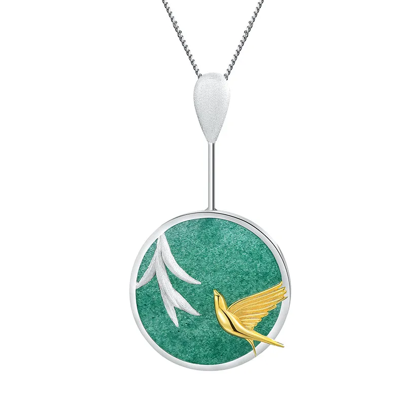 Swallow & Willow in Spring Wind Necklace