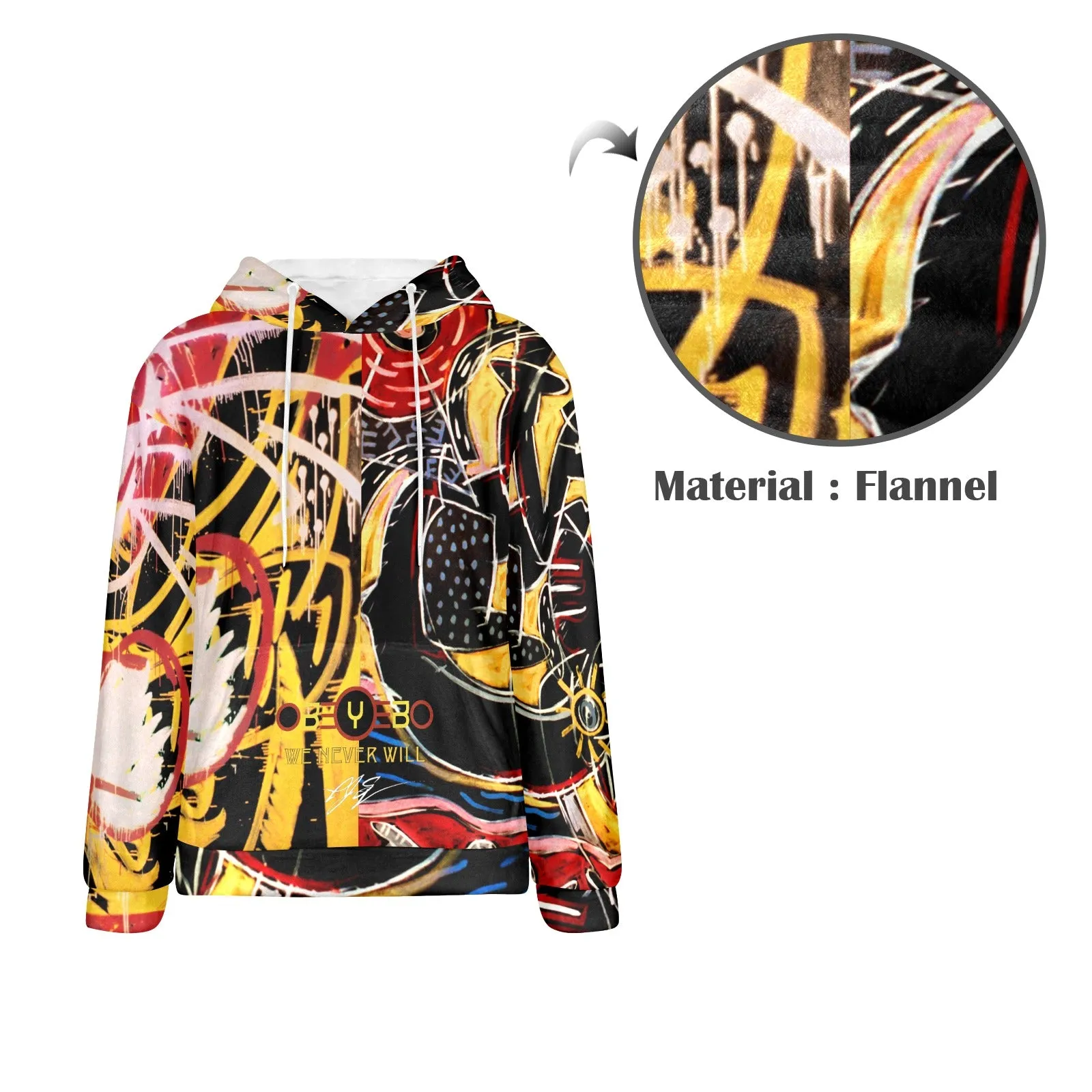 Swallowed Tears Indian Miniature Men's Flannel Hoodie