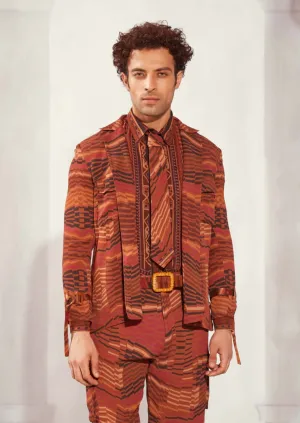 Tangerine byzantine print summer jacket
