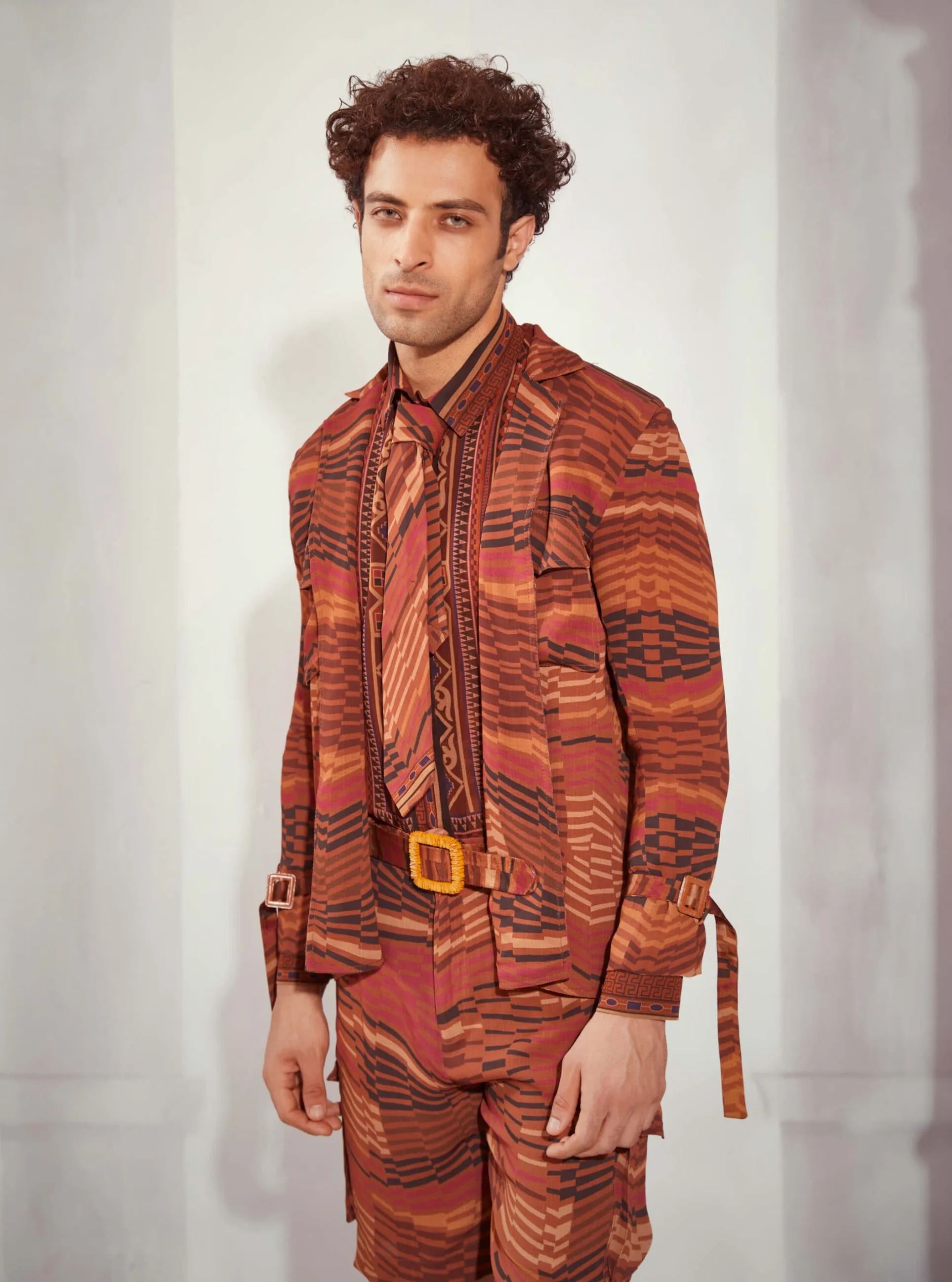 Tangerine byzantine print summer jacket