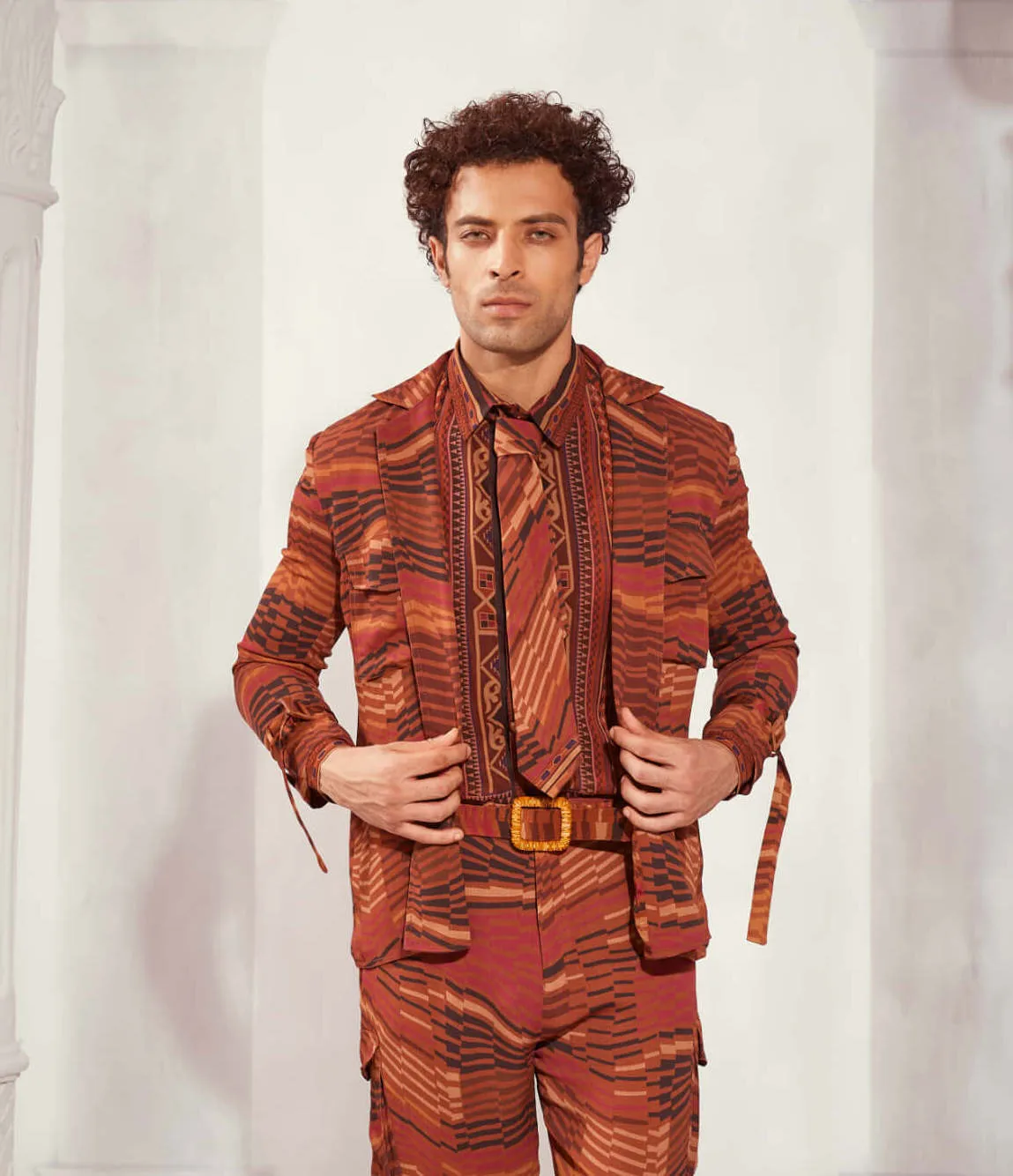 Tangerine byzantine print summer jacket