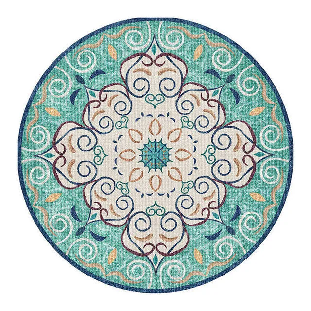 Tapis Rond Vintage avec motif Floral
