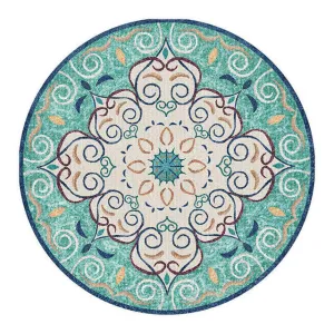 Tapis Rond Vintage avec motif Floral