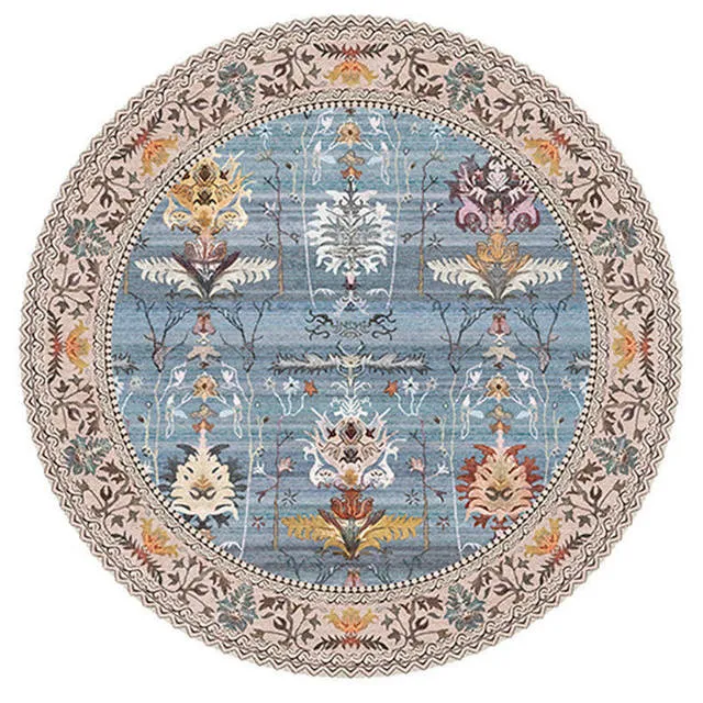 Tapis Rond Vintage avec motif Floral