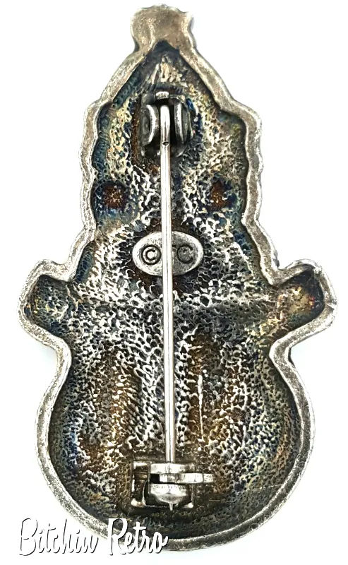 TC Vintage Rhinestone Snowman Brooch - Retro Holiday Pin