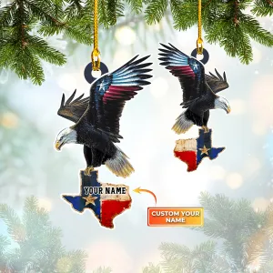 Texas, Eagle, Custom Shaped Ornament 01