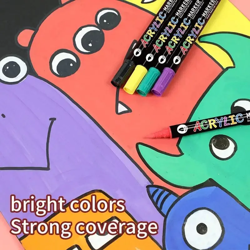 The Art Journey 24-Pack 48 Color Dual-Tip Acrylic Paint Marker Set - 2 Colors Per Pen ART009