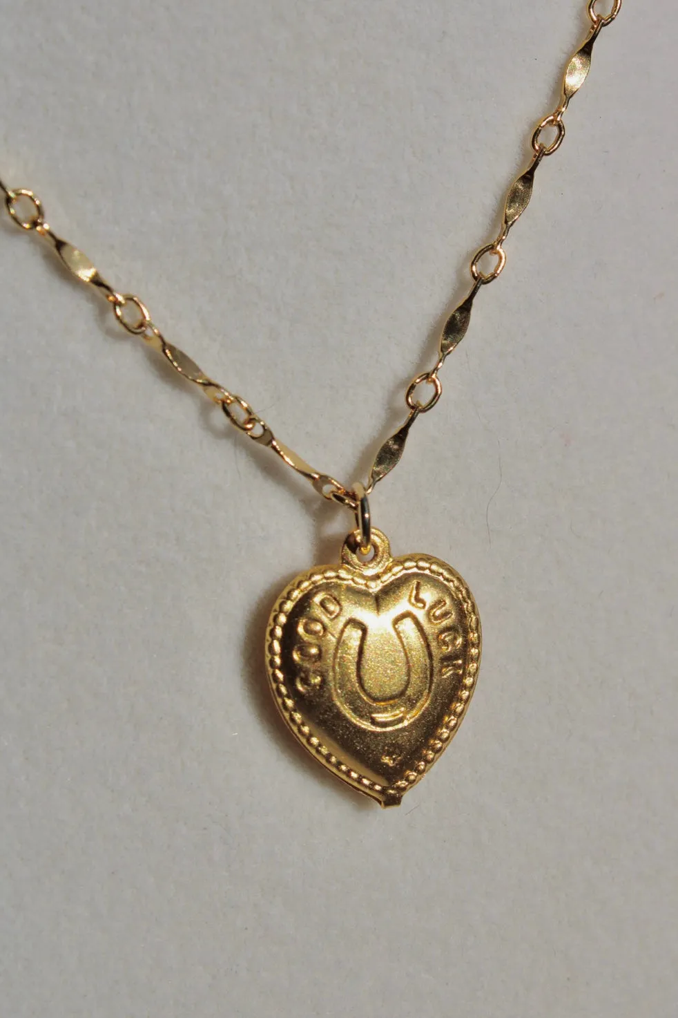 The Vintage Luck Heart Necklace - 14k Gold Filled Chain