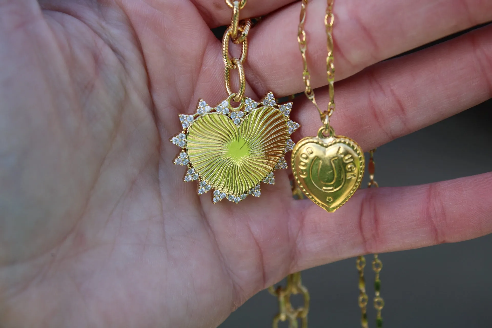 The Vintage Luck Heart Necklace - 14k Gold Filled Chain