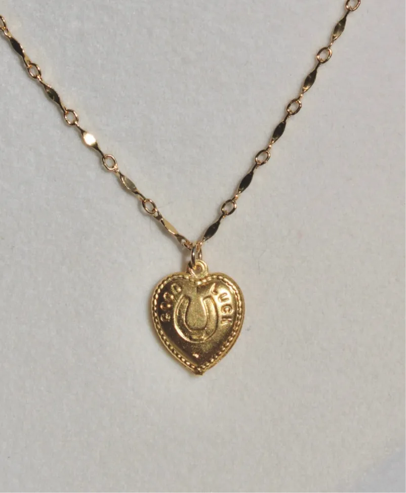 The Vintage Luck Heart Necklace - 14k Gold Filled Chain