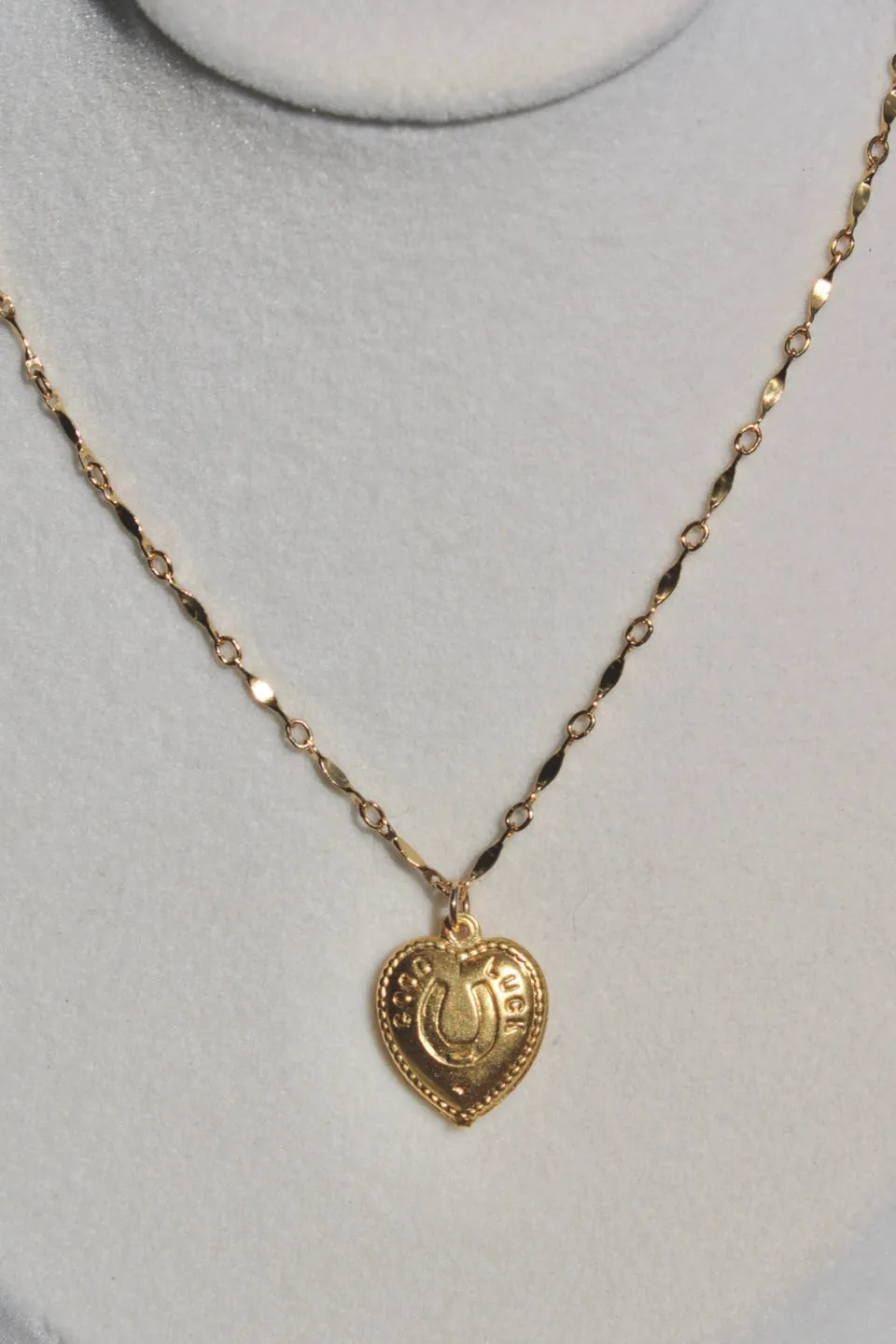 The Vintage Luck Heart Necklace - 14k Gold Filled Chain