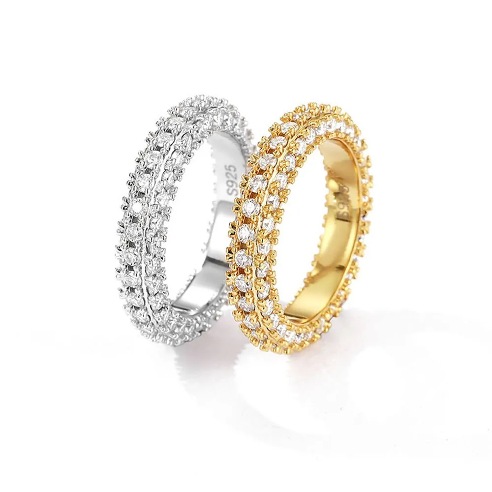 Three-sided D Color Diamond Wedding Band