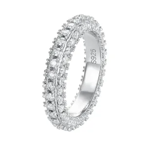 Three-sided D Color Diamond Wedding Band