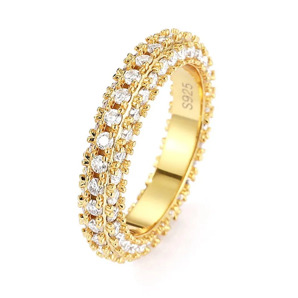 Three-sided D Color Diamond Wedding Band