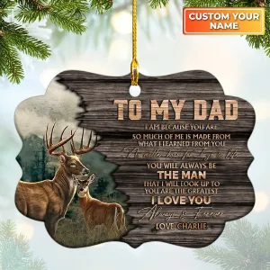 To My Dad Personalized Circle Ornament Christmas Gift For Dad, Papa, Father
