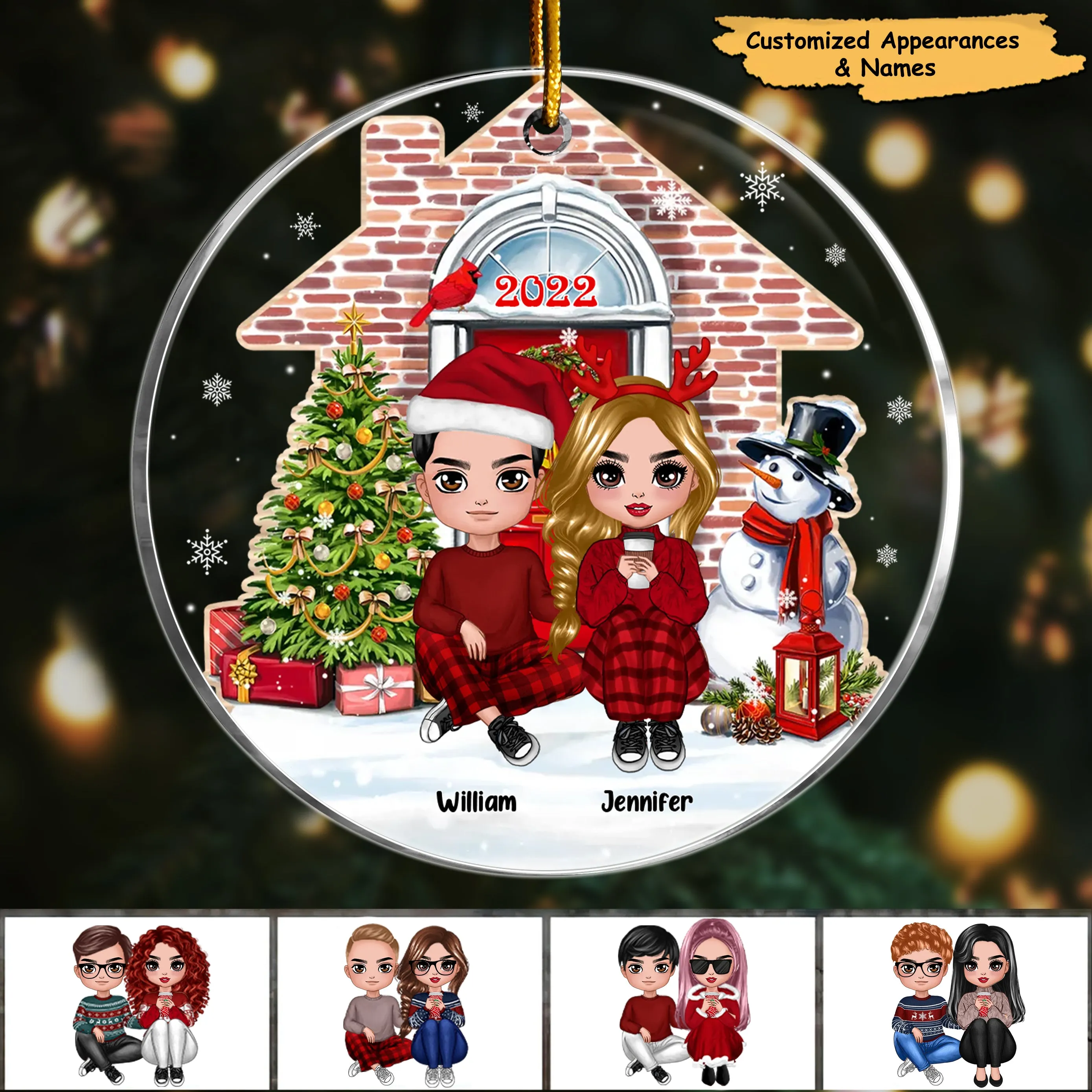 Together Since Couple In Snow Globe Personalized Acrylic Ornament