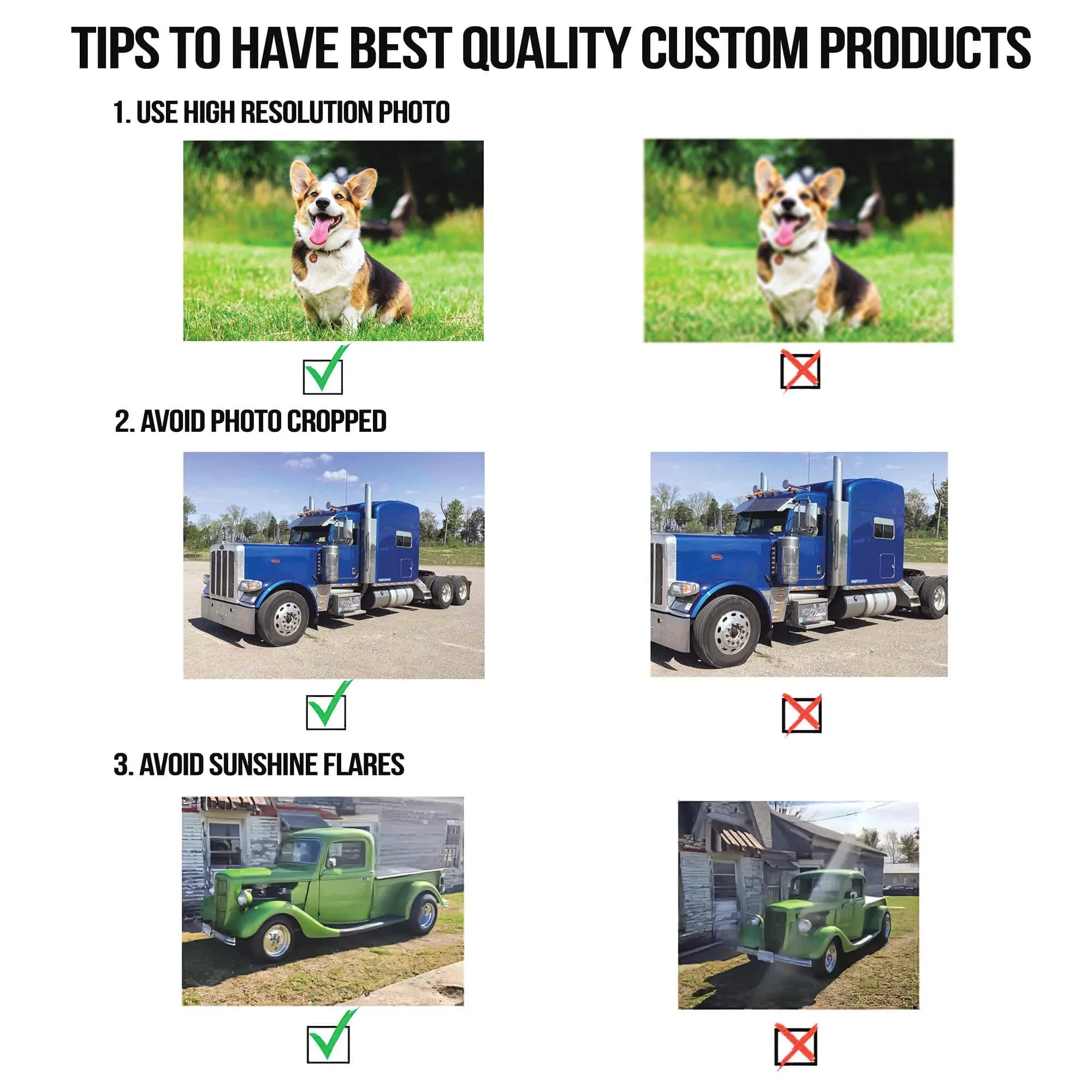 Trucker Shaped Custom Photo Ornament