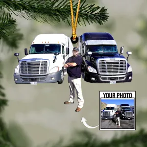 Trucker Shaped Custom Photo Ornament