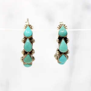 Turquoise Teardrop Hoops in Delicate Colors