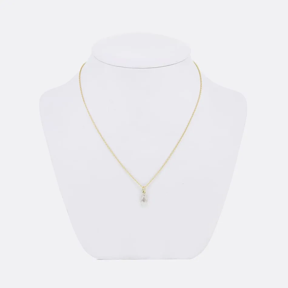 TVJ 0.25 Carat Old Cut Trillion Diamond Pendant