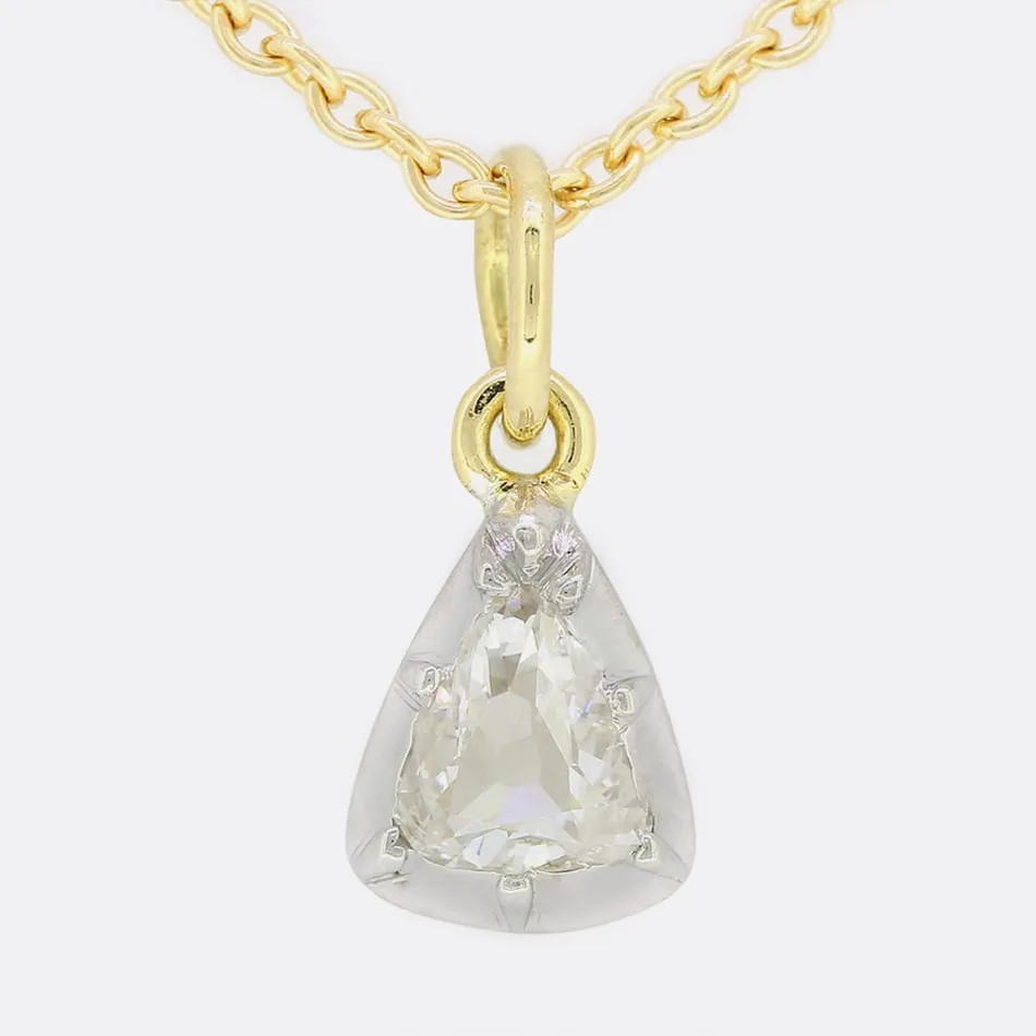 TVJ 0.25 Carat Old Cut Trillion Diamond Pendant