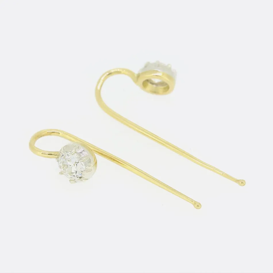 TVJ 0.80 Carat Old Cut Diamond Earrings