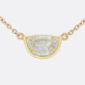 TVJ 0.85 Carat Diamond Half Moon Pendant