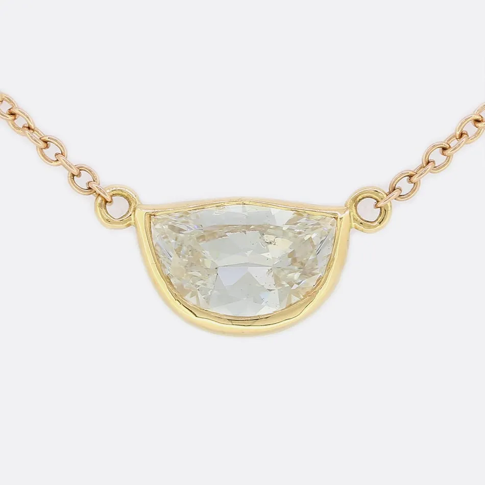 TVJ 0.85 Carat Diamond Half Moon Pendant