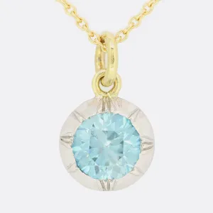 TVJ 1.65 Carat Blue Zircon Pendant
