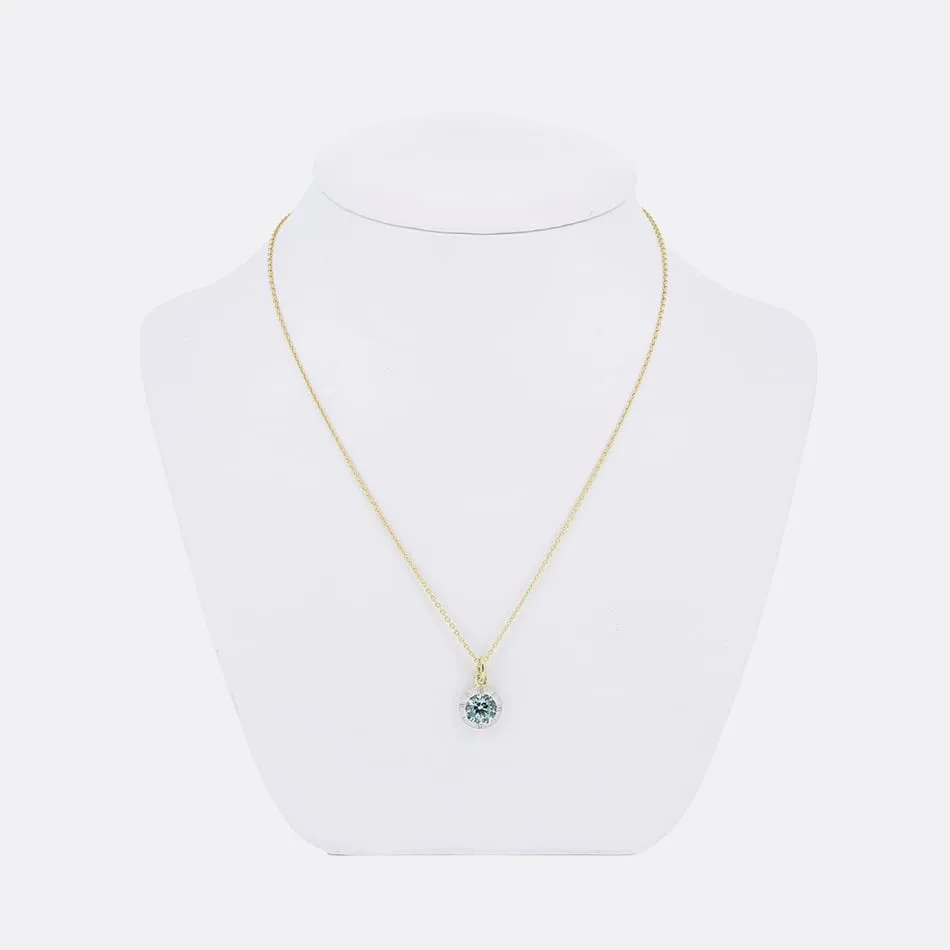 TVJ 1.65 Carat Blue Zircon Pendant