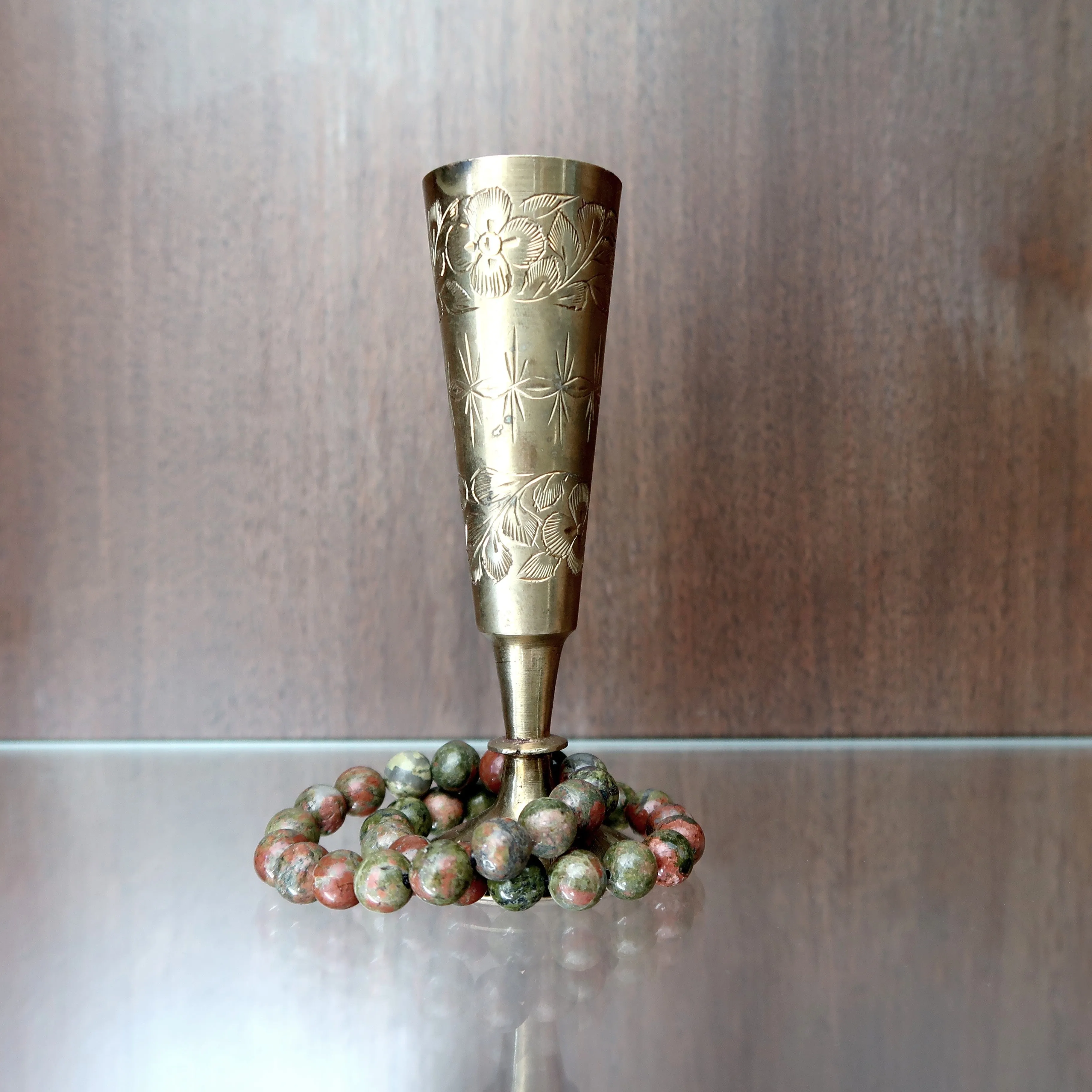 Unakite Bracelet Pink Green Creative Artist Crystal