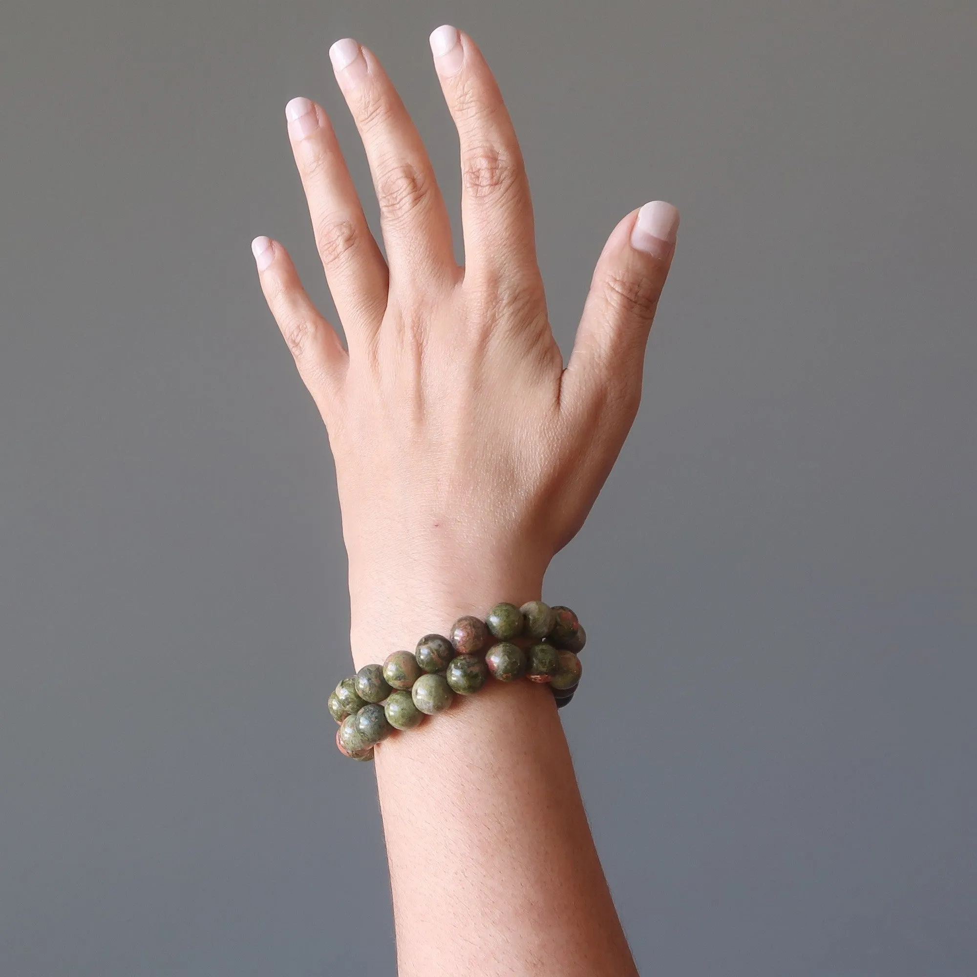 Unakite Bracelet Pink Green Creative Artist Crystal