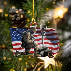 Veteran Us Flag - Shaped Ornament