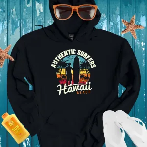 Vibrant Authentic Surfers Hoodie Hawaii Beach Vibes