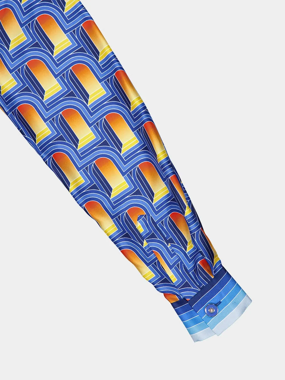 Vibrant Silk Graphic Print Shirt