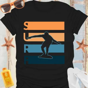 Vibrant Surfer Graphic Tee With Bold Surf Design
