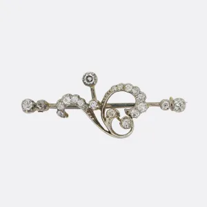 Victorian Diamond Bar Brooch