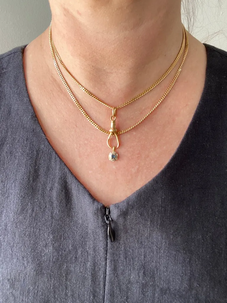 Vintage 18k gold with sapphire and diamond pendant or charm