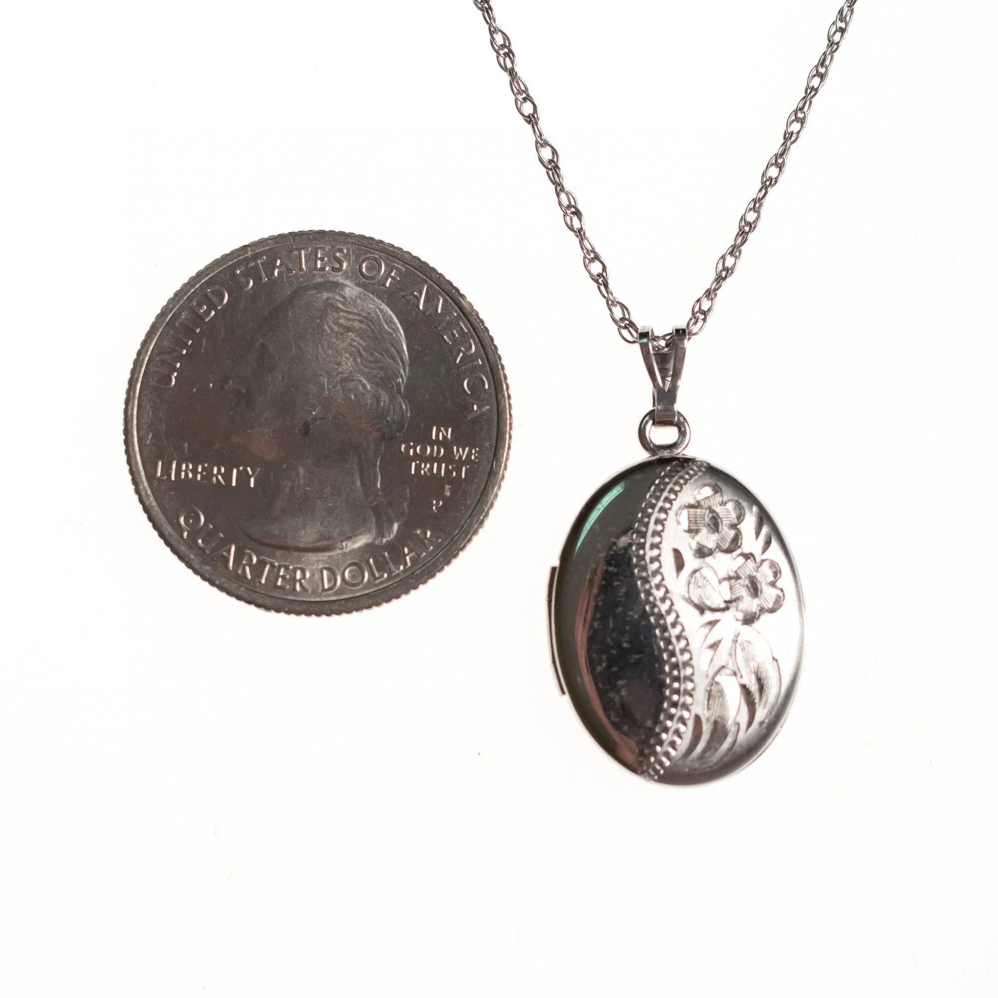 Vintage Art Nouveau Sterling Silver Embossed Locket